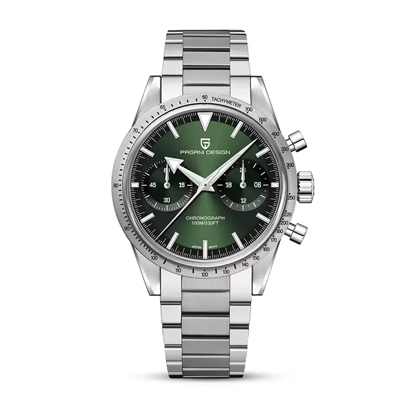 Pagani Design PD-1766 Chronograph Green Dial Men's Watch